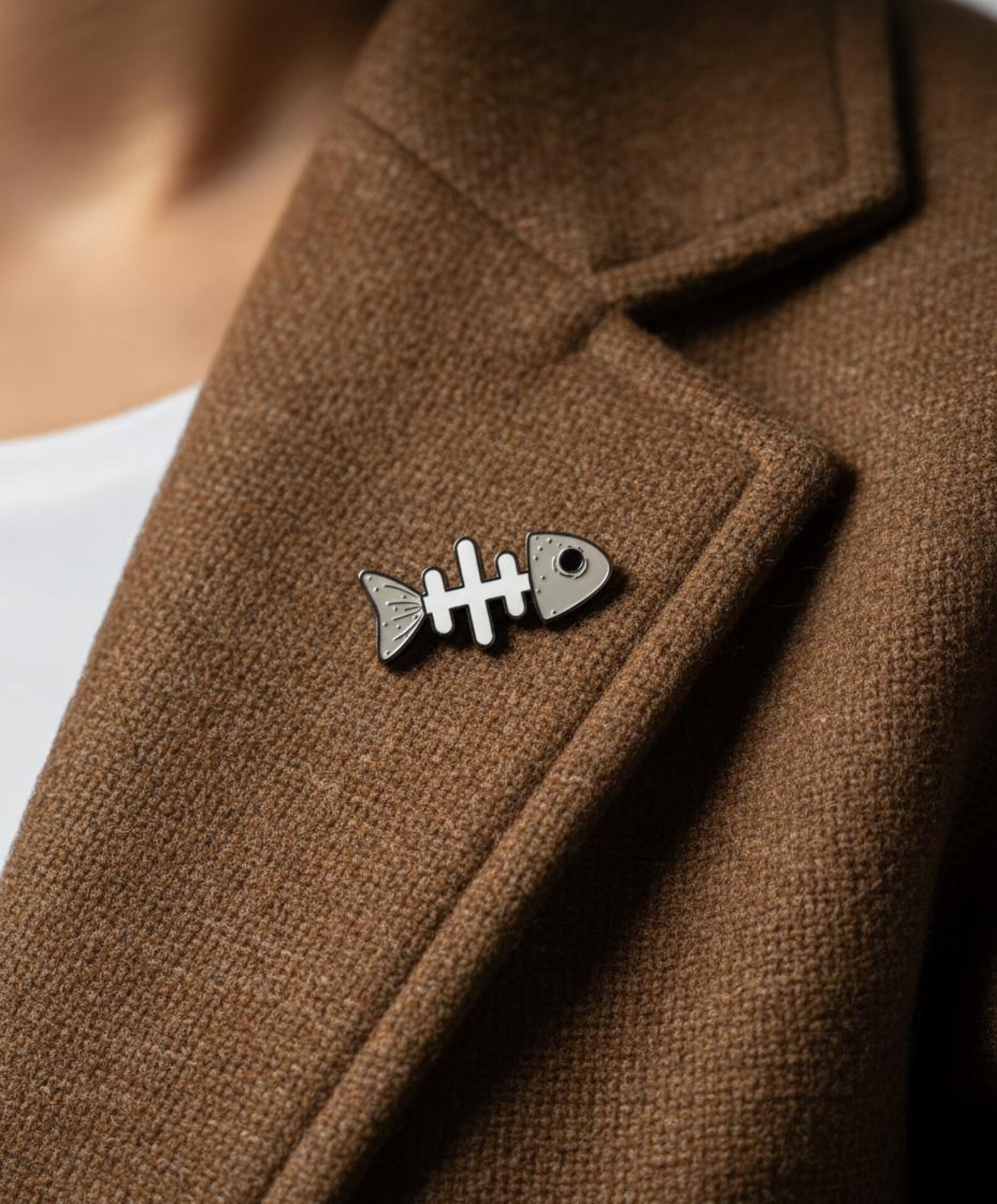 Metal Fishbone Pin, Special Pin, Minimalist, Limited Edition - Etsy