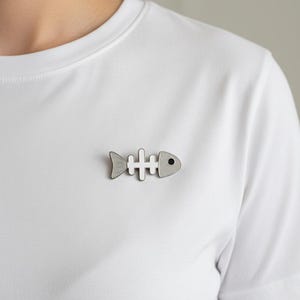 Metal Fishbone Pin, Special Pin, Minimalist, Limited Edition - Etsy