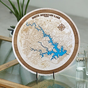 Smith Mountain Lake houten kaart