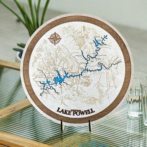 Carte en bois du lac Powell
