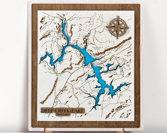 Custom Lake Map Lake House Decor Custom Wood Map