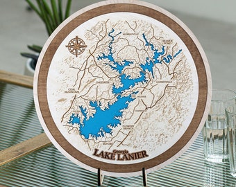 Lake Lanier Wooden Map