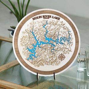 Carte en bois du lac de la rivière Nolin