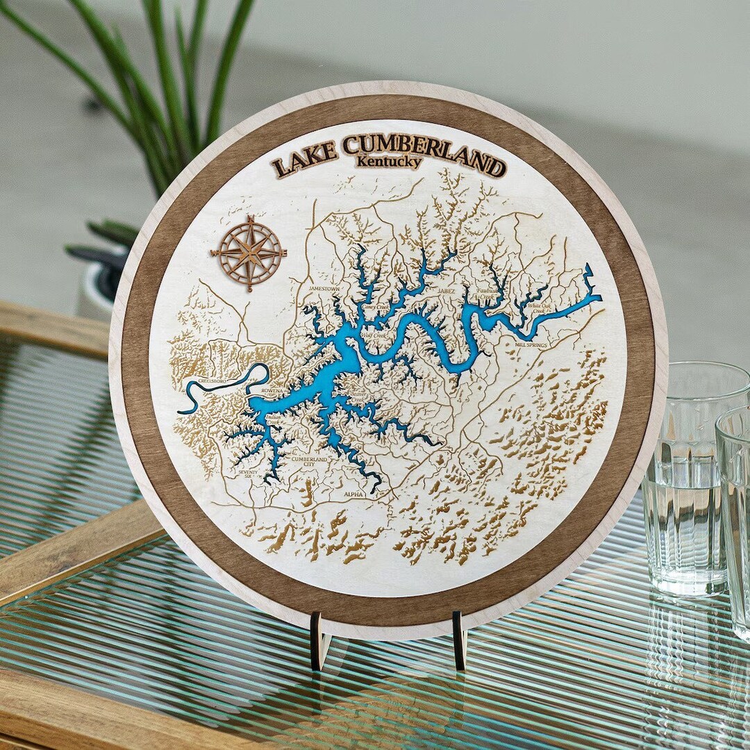 Lake Cumberland Wooden Map - Etsy Lake Cumberland Wooden Map - Etsy