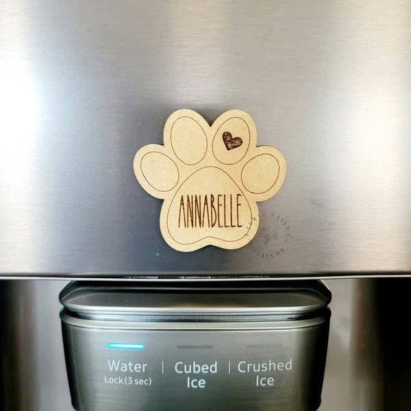 Paw Print Refrigerator Magnet, Dog Magnet, Cat Magnet, Personalized Magnets, Wood Magnet, Gift for Pet Parent, stocking stuffer, basket fill