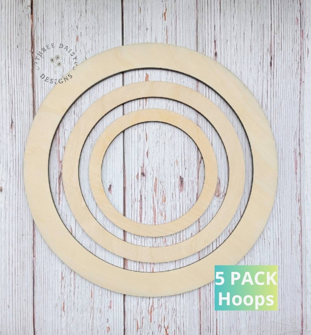 QTY 1 Various Sized Wood Rings 1/4 Thick, Wood Ring Shape, Circle Frame,  Round Picture Frame, Door Wreath, Wood Craft Shapes, DIY Crafts 
