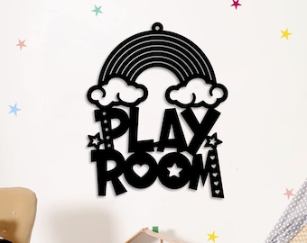 Letrero de sala de juegos, letrero de sala de juegos personalizado, arte de pared de sala de juegos, letrero de sala de juegos de metal, letrero de sala de juegos, decoración de sala de juegos, decoración de habitación de niños, arte de casa de juegos