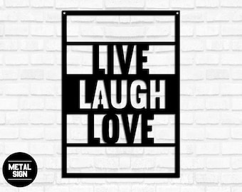 Live Laugh Love Sign, Love Metal Wall Art, Monogram Metal Sign Wall Art, Love Sign Above Bed Decor, Live Laugh Love Wall Art, Love Sign