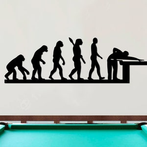 Billiards Evolution Sign, Funny Billiards Sign, Pool Metal Sign, Billiards Metal Sign, Funny Billiards Wall Art, Billiards Decor, Pool Art image 1