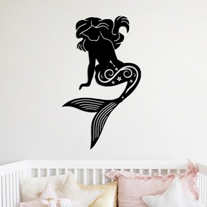 Mermaid Sign, Mermaid Metal Sign, Mermaid Wall Art, Girls Room Metal Sign, Girls Room Mermaid Sign, Mermaid Gift, Mermaid Nursery Wall Art