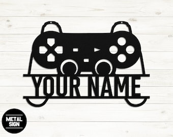 Letrero de juego personalizado, letrero de jugador personalizado, letrero de juego, decoración de sala de juegos, regalo para jugador, regalo para niños, regalo de jugador, dormitorio de niños, metal
