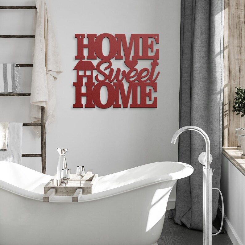 Home Sweet Home Sign Metal, Rustic Farmhouse Metal Wall Art, Entryway ...