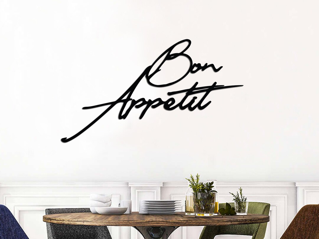 Bon Appetit Sign, Bon Appetit Metal Wall Art, Kitchen Metal Art
