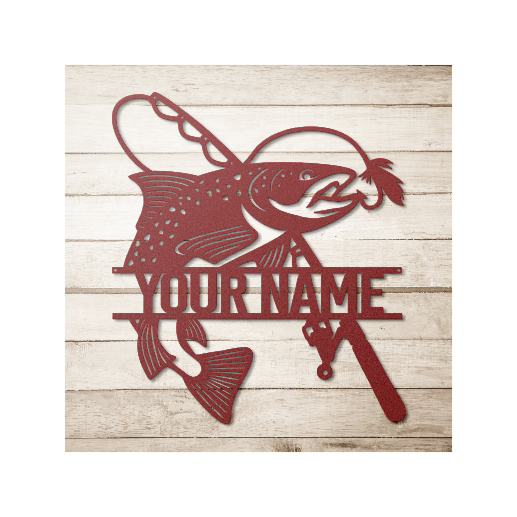 Custom Fishing Sign, Fishing Metal Sign, Fishing Gift, Bass Fishing ...