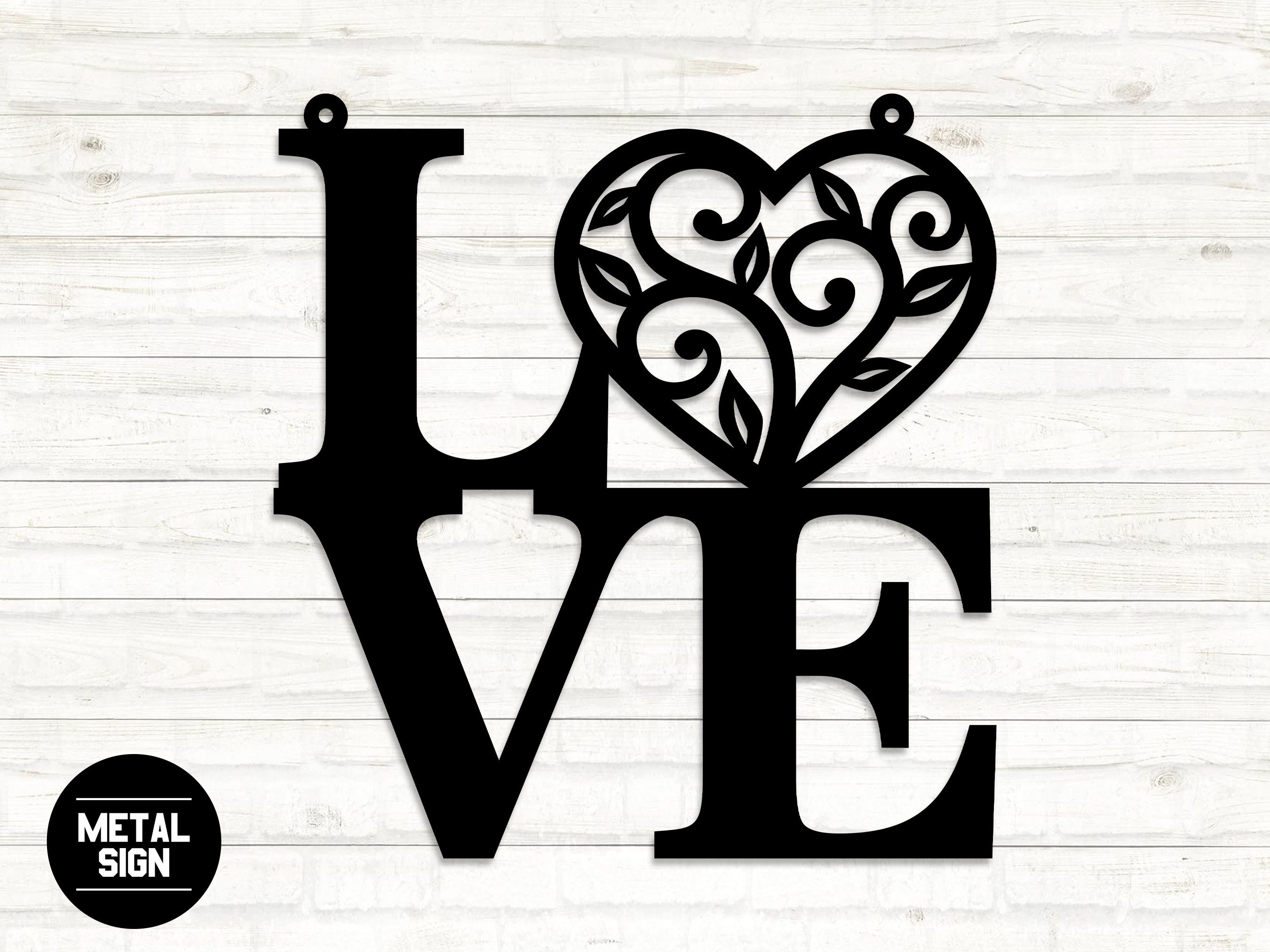 Love Sign, Love Metal Sign, Love Letter Wall Hanging, Love Metal