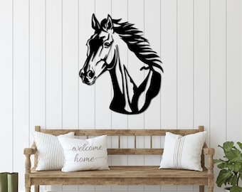 Horse Metal Sign | Metal Horse Sign Metal Wall Art | Horse Head Art Metal | Horse Art Steel Horse Decor Farmhouse | Horse Gift Metal Sign