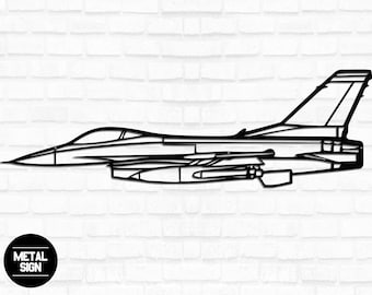 F-16 Metal Wall Art, Falcon Silhouette, F16 Wall Art, Fighter Jet Decor, F16 Art, Mancave Decor, Fighter Jet Wall Art, F-16 Art, Plane Gifts