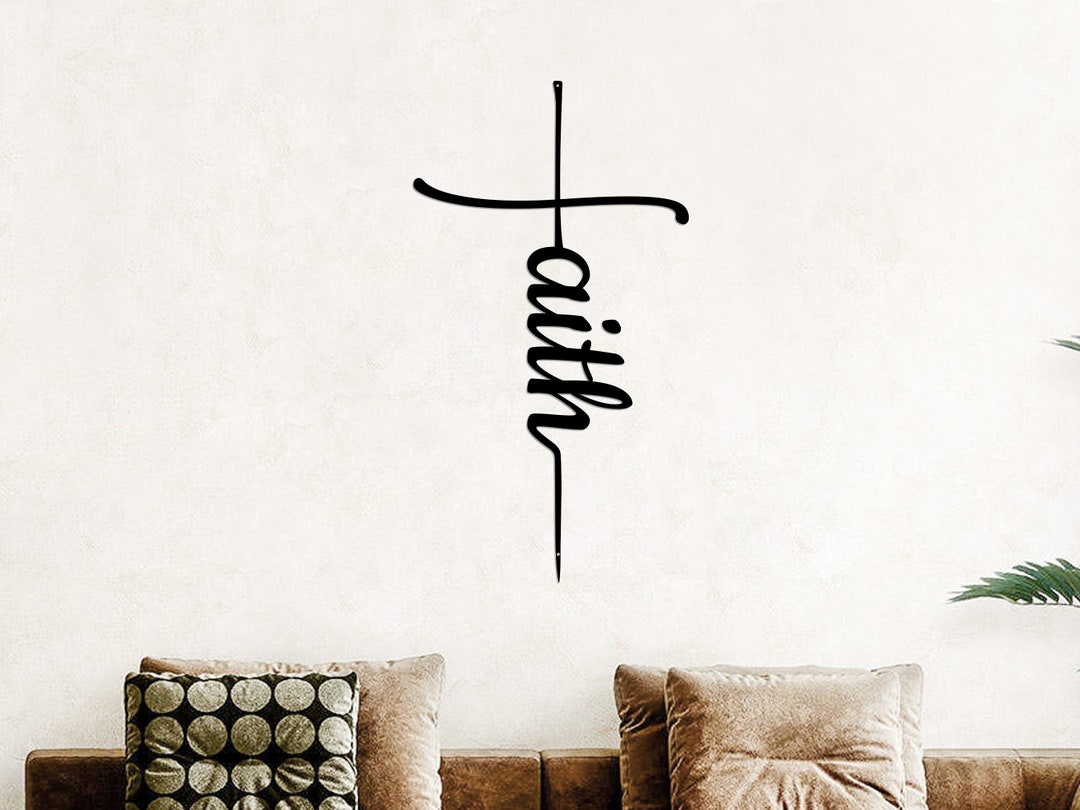 Faith Metal Wall Art, Faith Cross Metal Sign, Christian Wall Art, Cross