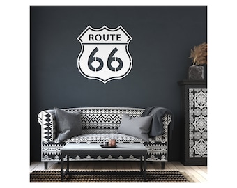 Route 66 Sign, Route 66 Metal Sign, Route 66 Wall Art, Route 66 Decor, Road Sign Decor, Dad's Garage Sign, Route 66 Decor Man Cave. Dad Gift