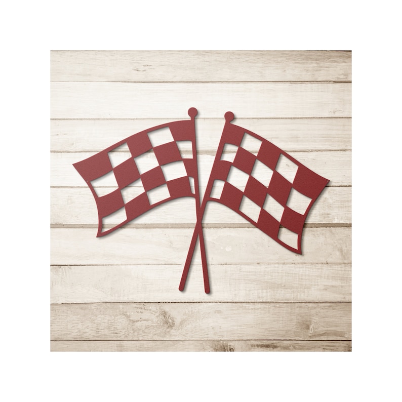 Metal Checkered Racing Flags Sign, Race Car Sign, Racing Sign ...