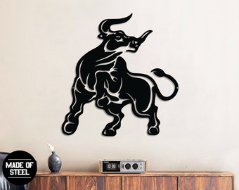 Bull Sign, Metal Bull Wall Art, Bull Gifts, Gift For Bull Lovers, Housewarming Gift, Bull Metal Sign, Rustic Farm Decor, Cow Ranch Decor,