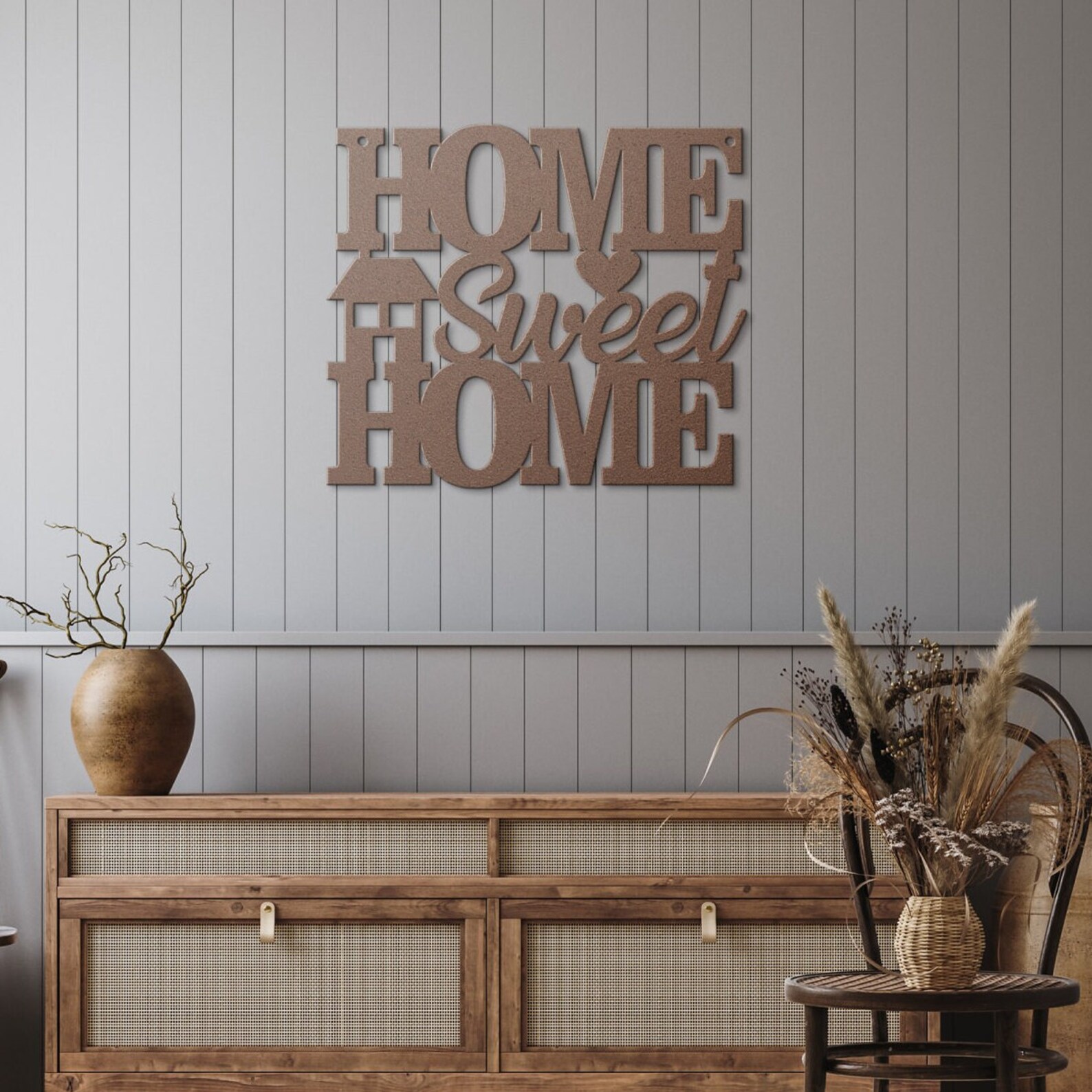 Home Sweet Home Sign Metal, Rustic Farmhouse Metal Wall Art, Entryway ...
