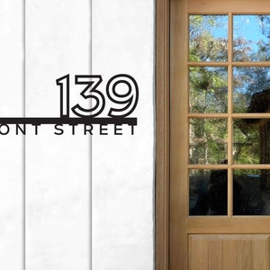Home Address Sign Numbers, Metal House Number Sign, Modern Address, House Numbers Sign, Metal Address Sign, Address Numbers, Address Plaque