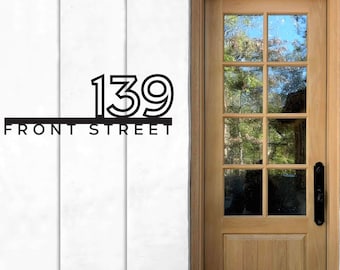 Home Address Sign Numbers, Metal House Number Sign, Modern Address, House Numbers Sign, Metal Address Sign, Address Numbers, Address Plaque