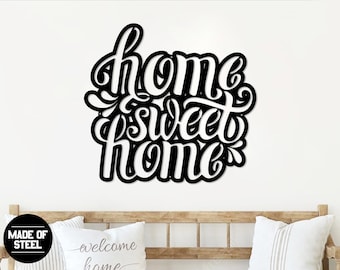 Home Sweet Home Sign | Home Metal Wall Art | Home Wall Decor | Farmhouse Wall Decor | Home Sign | Metal Entryway Sign | Housewarming Gifts
