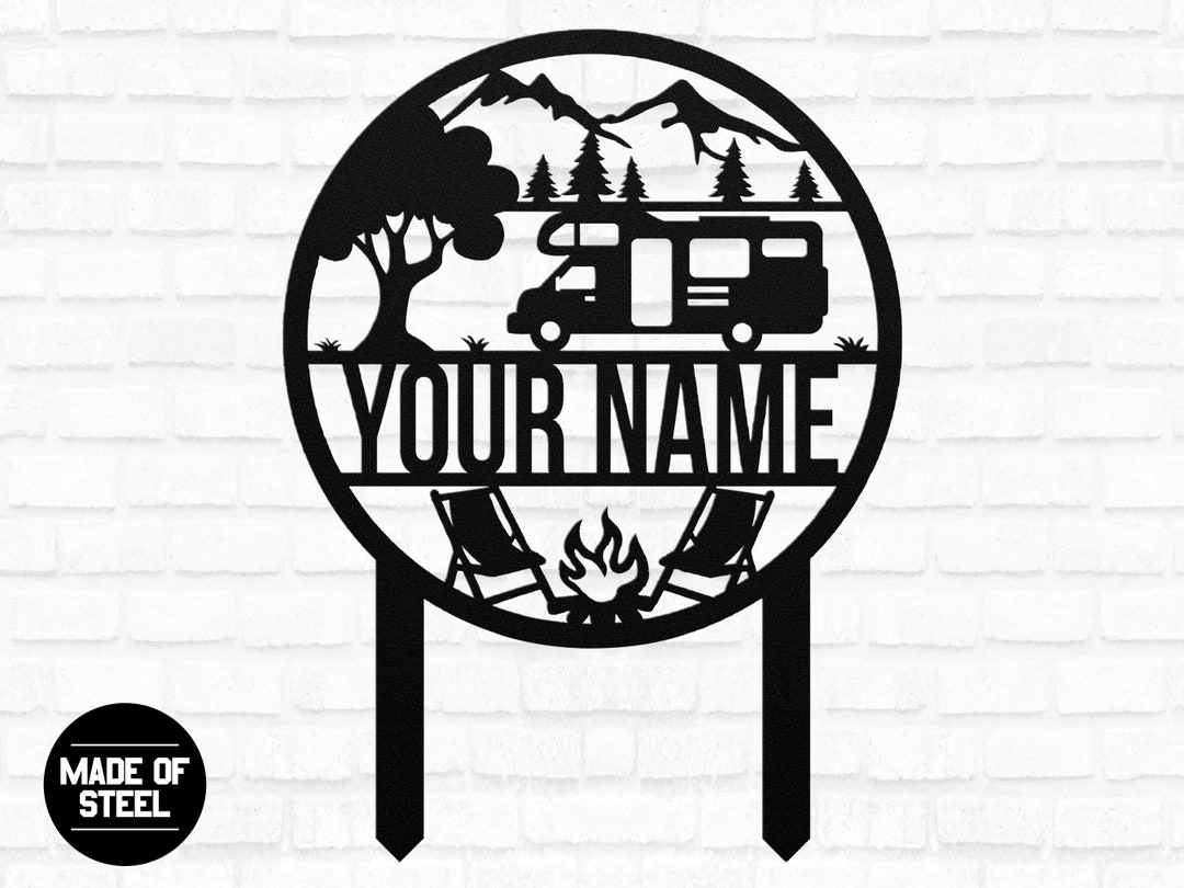 Custom Camping Sign, Camper Decor, RV Decor, Family Name Sign, Anniversary Gift, Personalized