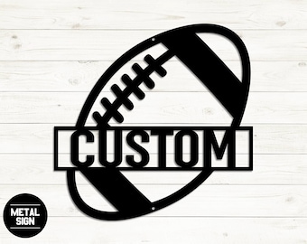 Letrero de fútbol de metal personalizado, letrero con nombre de fútbol, arte de fútbol, arte de pared de fútbol de metal, letrero de fútbol, jugador de fútbol, regalos de fútbol