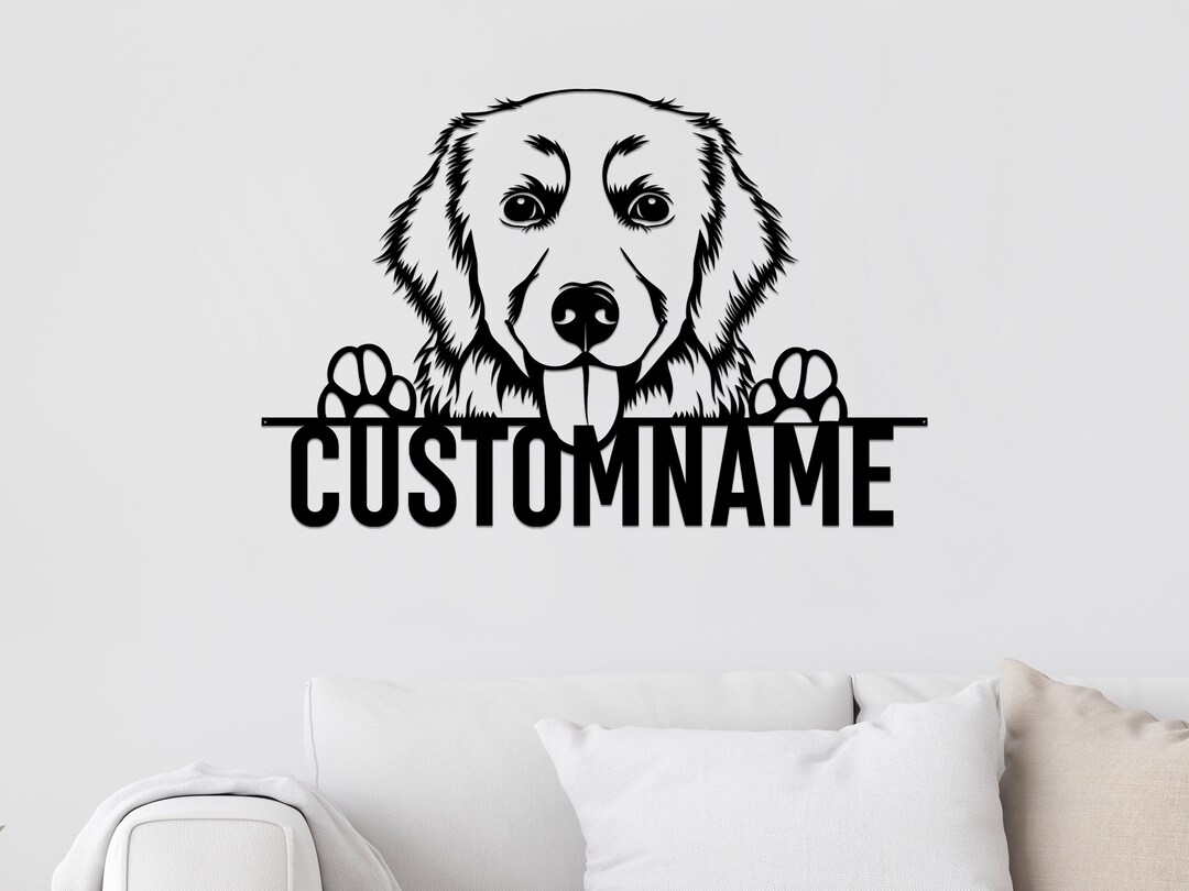 Custom Golden Retriever Wall Art Retriever Metal Wall Art Etsy