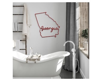 Georgia Sign, Georgia Metal Sign, Metal Georgia State Sign Wall Art, Georgia Metal Wall Art, Georgia Wall Art Decor For Bathroom Bedroom Art