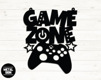 Letrero de sala de juegos, letrero de metal para juegos, decoración de sala de juegos, letrero de videojuego, regalos para jugadores, letrero de jugador, letrero de Xbox, decoración de Xbox, videojuego, habitación de niños