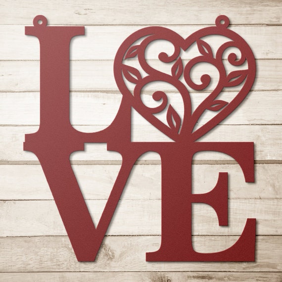 Love Sign, Love Metal Sign, Love Letter Wall Hanging, Love Metal