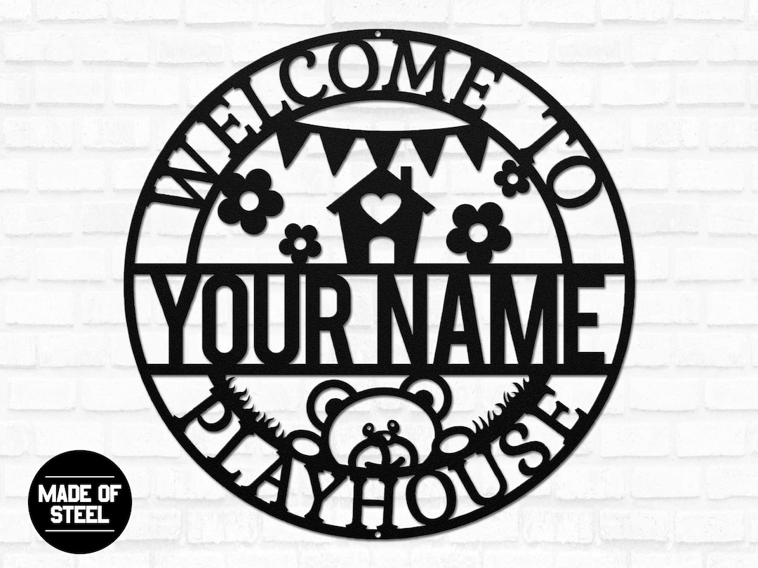 Custom Playhouse Sign, Metal Treehouse Wall Art, Playhouse Sign