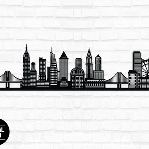 New York Skyline Sign, City Silhouette Metal Wall Art, Office Wall Decor, Metal Wall Hanging, Living Room Decor, New York Gifts, NY Gifts