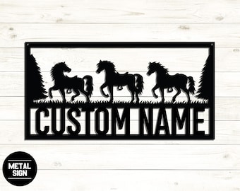 Letrero de caballo personalizado, letrero de caballo personalizado, decoración de granja, letrero con nombre de caballo, regalo de caballo, regalo ecuestre, regalo para amantes de los caballos, arte para habitación de niñas