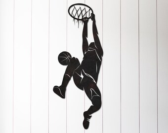 Basketball Sign, Basketball Metal Sign, Slam Dunk Wall Art, Basketball Player Wall Art. Basketball Hoop Wall Decor, Kids Basketball Wall Art