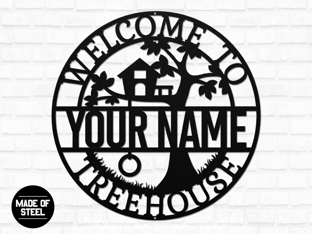 Custom Treehouse Sign, Vintage Style Tree House Wall Art, Tree House