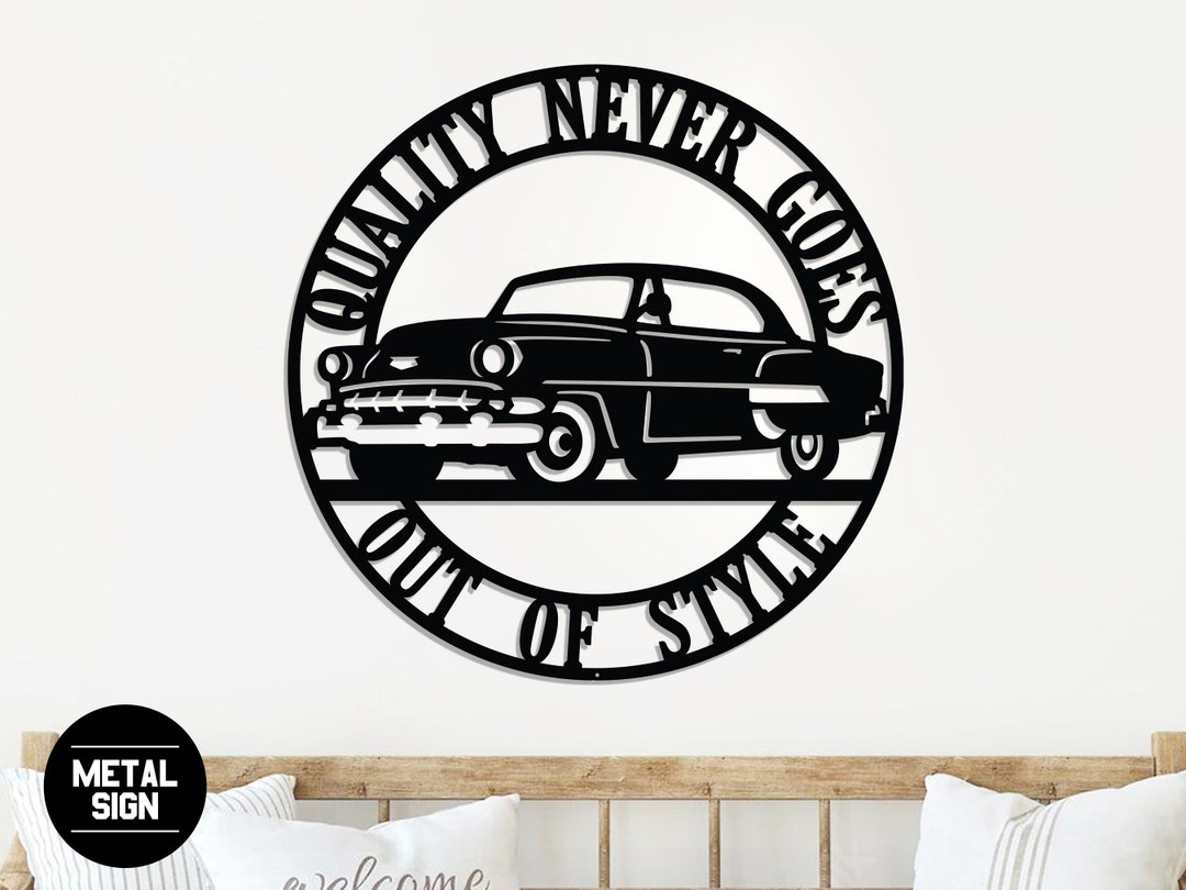Classic Car Sign, Metal Car Sign, Car Signs for Garage, Vintage Car