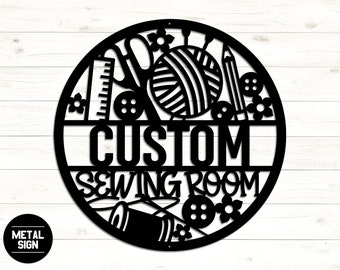 Letrero de costura personalizado, letrero de sala de costura personalizado, arte de pared de costura, regalos para mamá, letrero de costura, regalo para ella, decoración de sala de manualidades, regalo para abuela