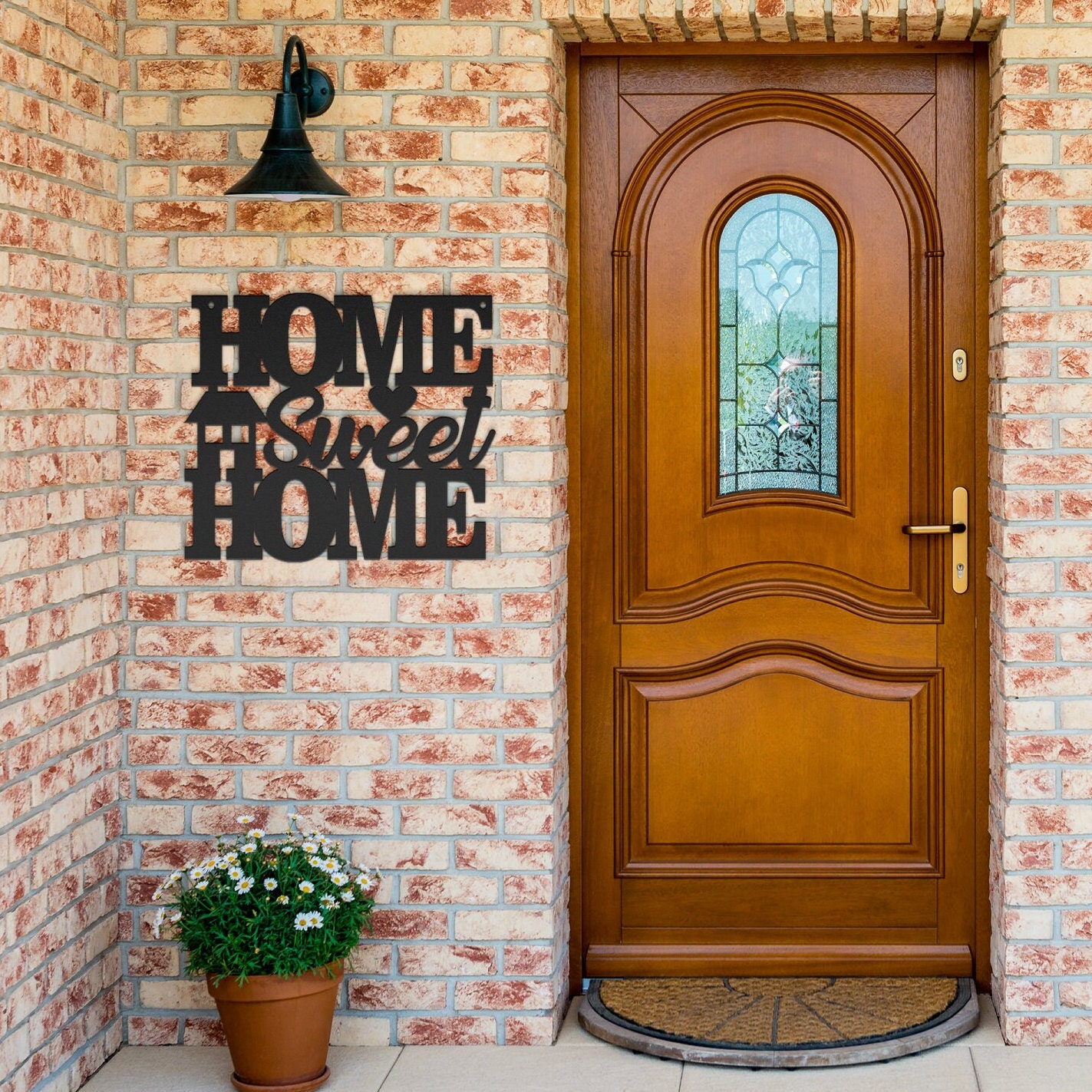 Home Sweet Home Sign Metal, Rustic Farmhouse Metal Wall Art, Entryway ...