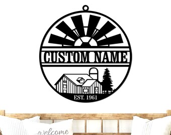 Custom Metal Farm Sign, Farmer Metal Sign, Farmhouse Decor, Farmer Home Decor, Personalized Farm Sign, Farmer Gifts, Farmer Metal Wall Art