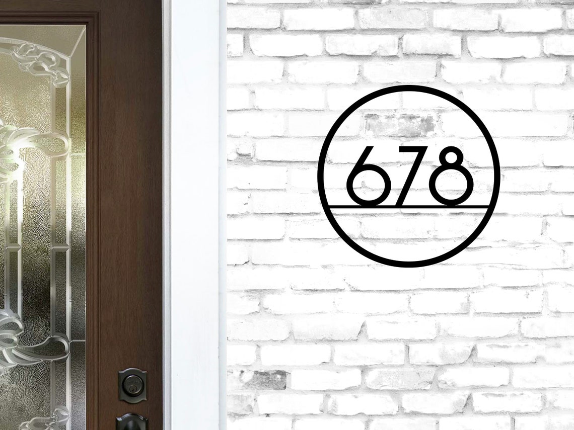 House Number Sign Circle Home Numbers Sign Metal House Etsy