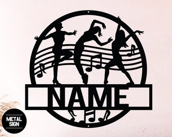 Personalized Dancer Sign, Dance Studio Metal Sign, Custom Dance Team Sign, Dancer Gift, Ballet Metal Sign, Girls Room Decor, Dance Gifts