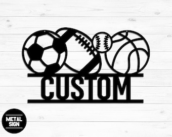 Letrero deportivo personalizado, letrero deportivo personalizado, decoración de pared deportiva, letrero de béisbol, decoración deportiva, regalos deportivos para niños, sala de deportes, regalos para niños