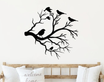 Birds on Branch Wall Art | Bird Branch Home Decor | Birds Wall Decor ...