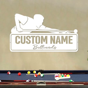 Personalized Billiards Metal Sign, Custom Billiards Sign, Pool Metal ...