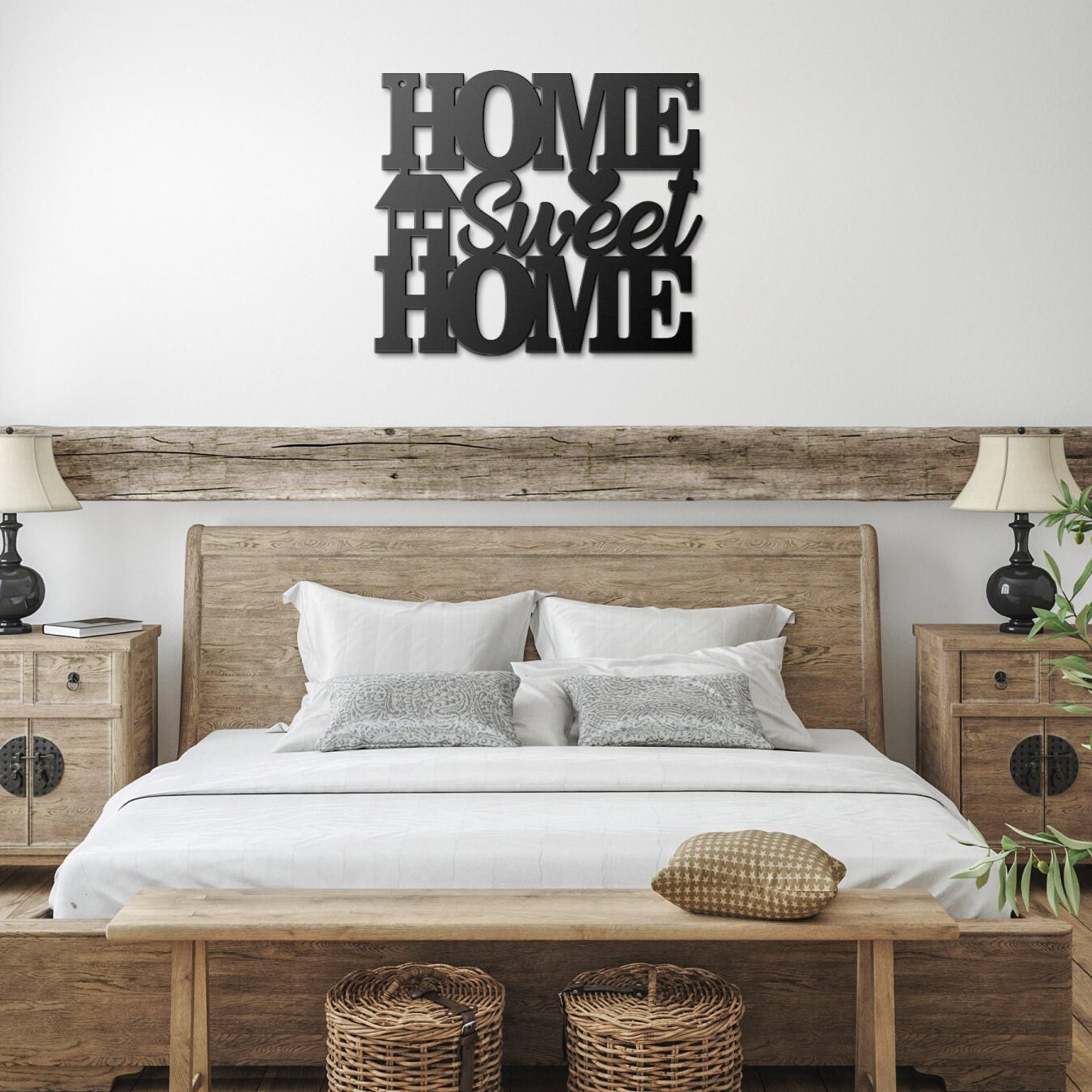 Home Sweet Home Sign Metal, Rustic Farmhouse Metal Wall Art, Entryway ...